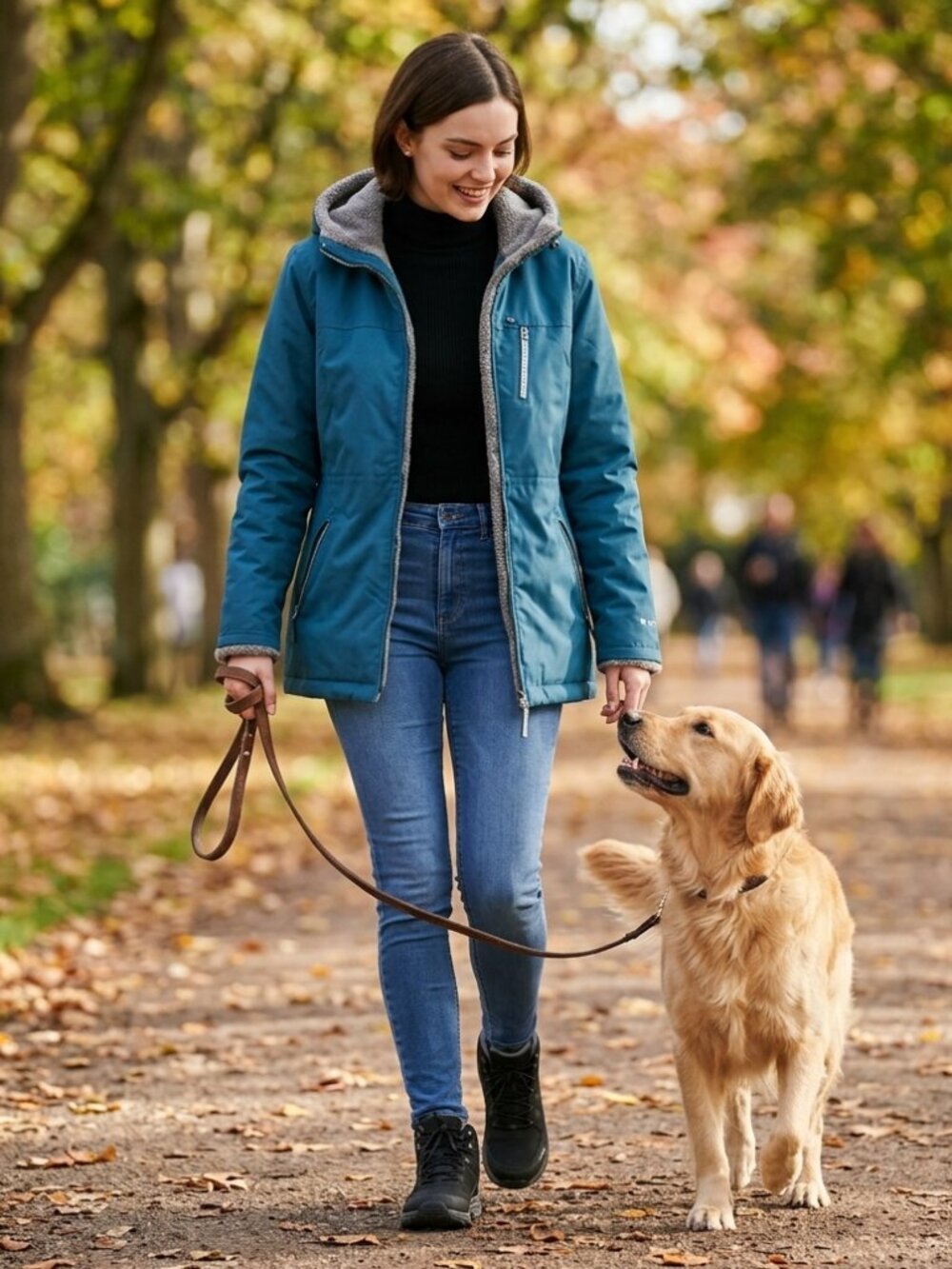 Teal Plush-Lined Hooded Jacket | Water - Wind Resistant | Best Fits size S/M